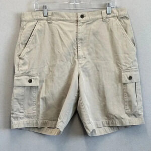 Vintage Ralph Lauren Chaps Shorts Mens 36 x9" Inseam Beige Tan Cargo Pockets Y2K